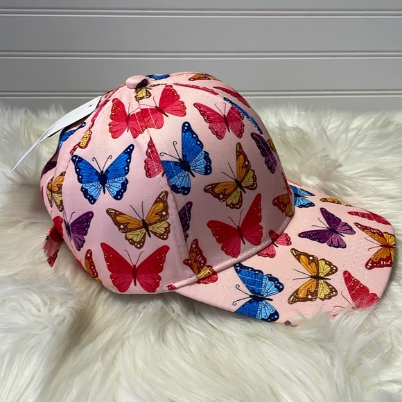 Butterfly 🦋 Pink with Multicolored Butterflies Baseball Cap - Picture 4 of 12